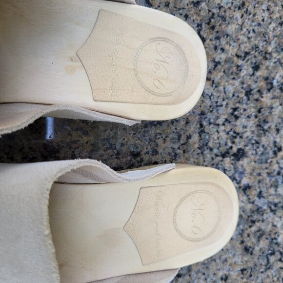No. 6 Contour Suede Clog on Flat Base in Chalk White Suede - Picture 14 of 15